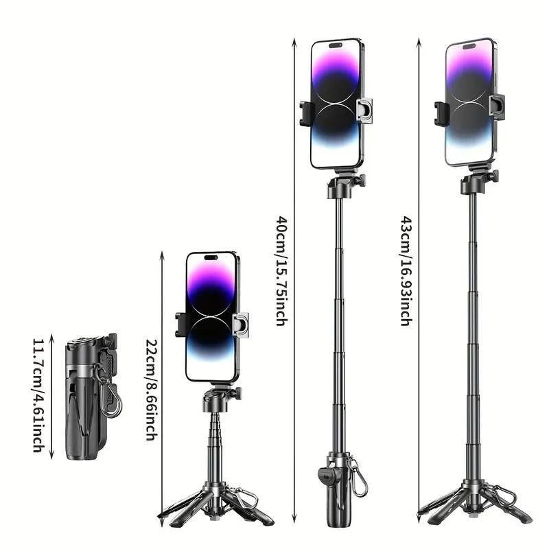 Cell Phone Stabilizer, Stand, Adjustable Angle Cell Phonestabilizer, Retractable Selfie Stick, Usb Charging, Suitablefor All Scenes Tripod Cellphone Smartphone Tripod
