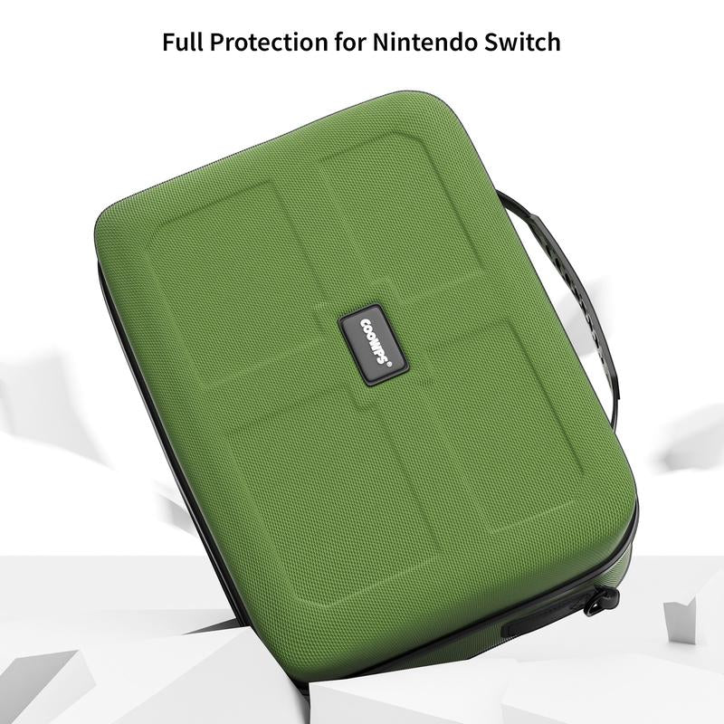Switch Case for Nintendo Switch and Switch OLED Model, Portable Full Protection Carrying Travel Bag with 18 Game Cards Storage for Switch Console Pro Controller Accessories Black