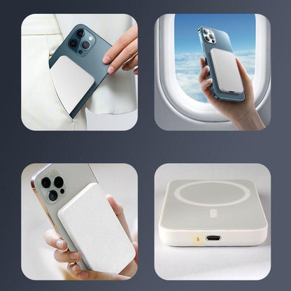 Ultra-Slim 5000Mah & 10000Mah Magnetic Wireless Power Bank - Portable Fast Charger for Iphone12/13/14/15/16Plus/Pro Max/Mini & All Devices - Sleek Design for On-The-Go Power Charging
