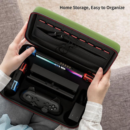 Switch Case for Nintendo Switch and Switch OLED Model, Portable Full Protection Carrying Travel Bag with 18 Game Cards Storage for Switch Console Pro Controller Accessories Black