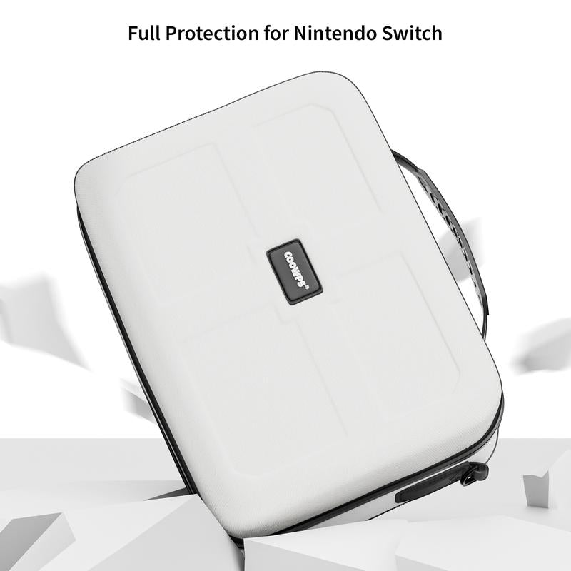 Switch Case for Nintendo Switch and Switch OLED Model, Portable Full Protection Carrying Travel Bag with 18 Game Cards Storage for Switch Console Pro Controller Accessories Black