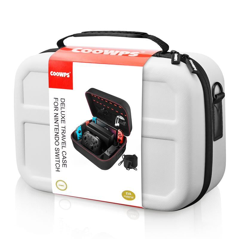 Switch Case for Nintendo Switch and Switch OLED Model, Portable Full Protection Carrying Travel Bag with 18 Game Cards Storage for Switch Console Pro Controller Accessories Black